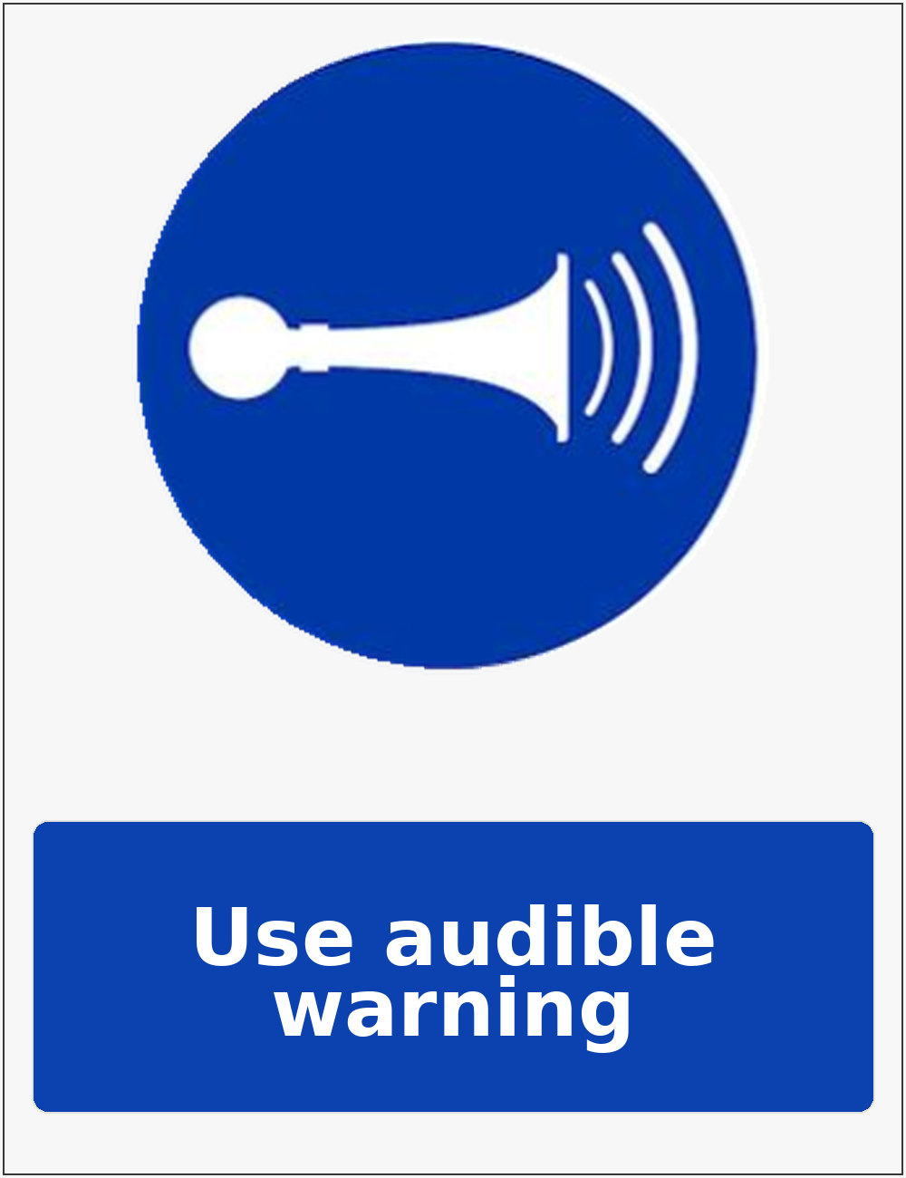 Use audible warning mandatory sound horn sticker