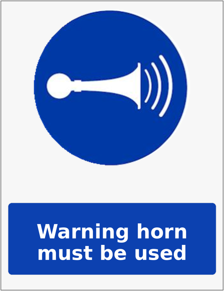 Warning horn must be used mandatory sound horn sticker