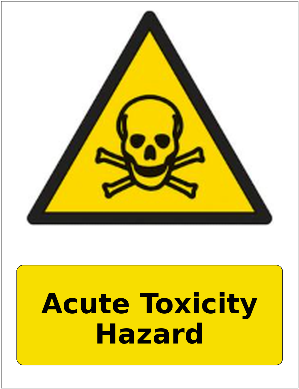 Acute Toxicity Hazard portrait toxic warning sticker