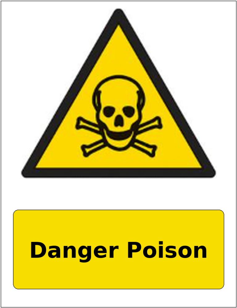 Danger Poison portrait toxic warning sticker