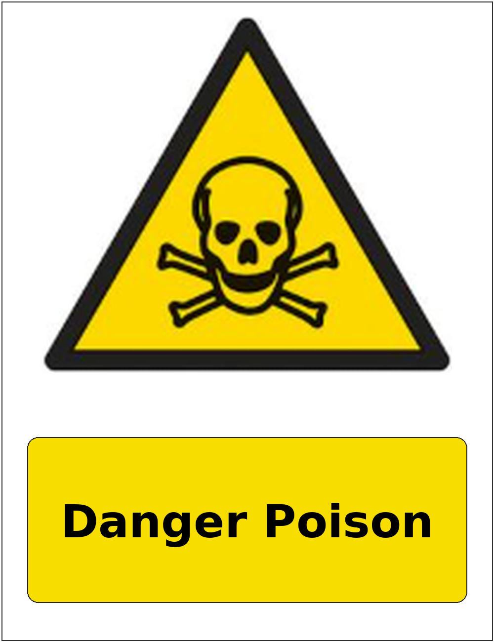Danger Poison portrait toxic warning sticker