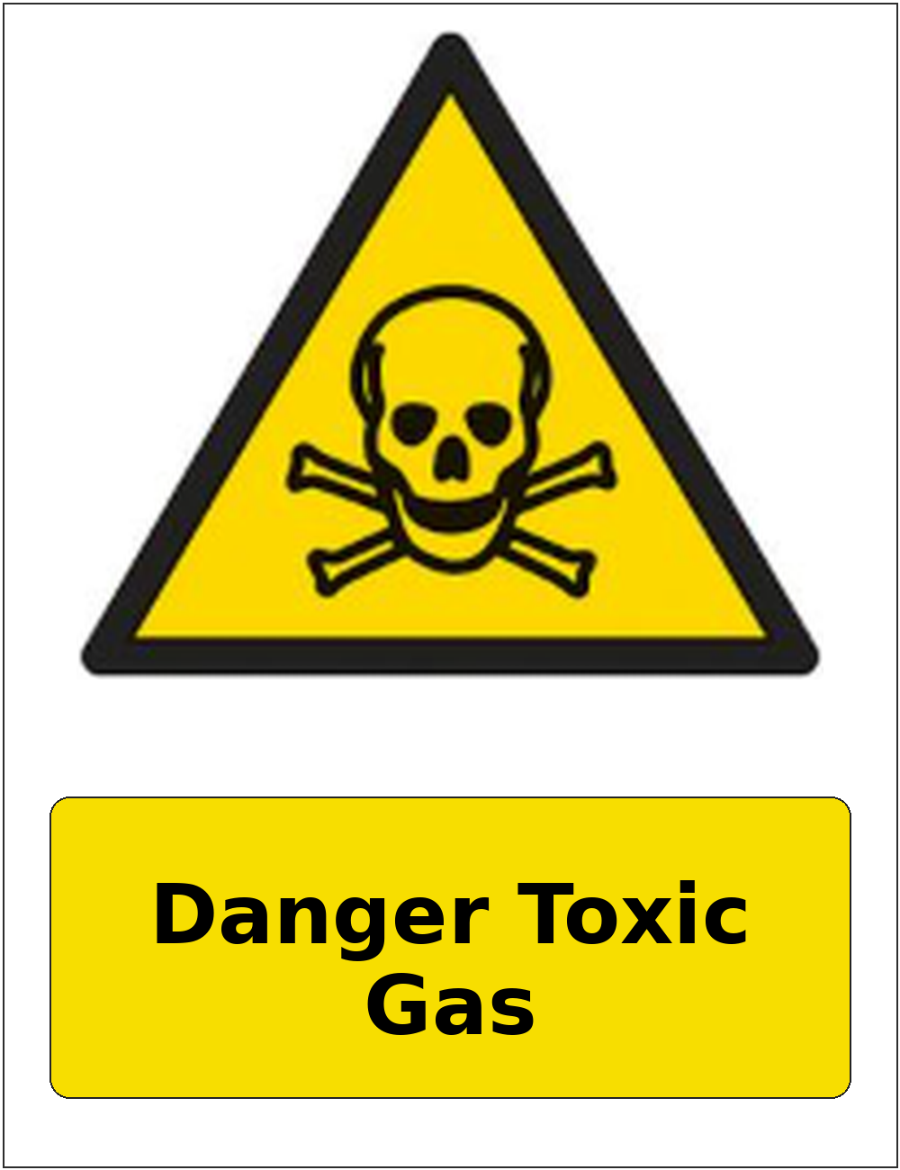 Danger Toxic Gas portrait toxic warning sticker