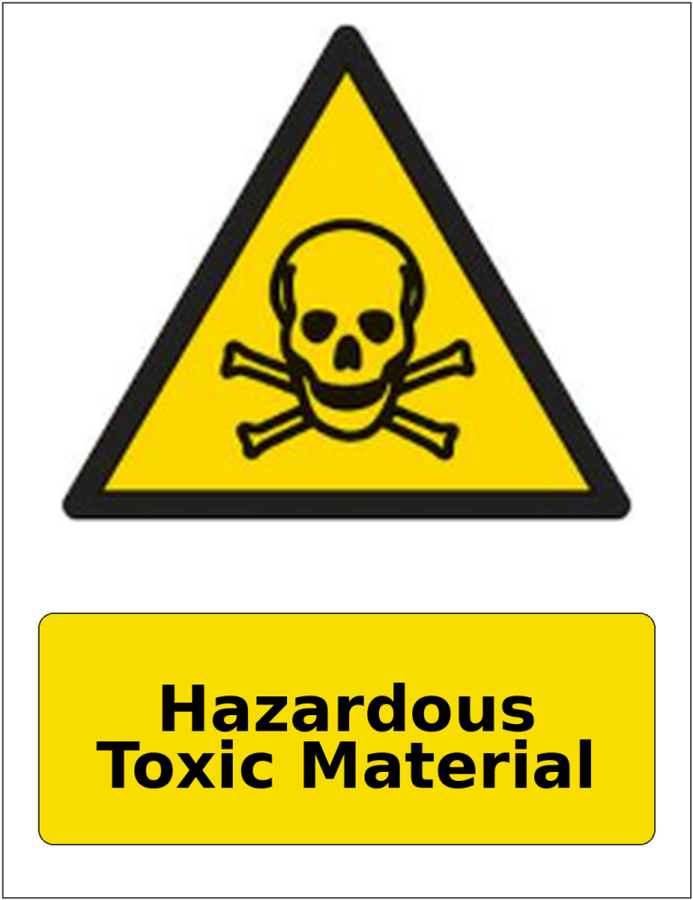 Hazardous Toxic Material portrait toxic warning sticker