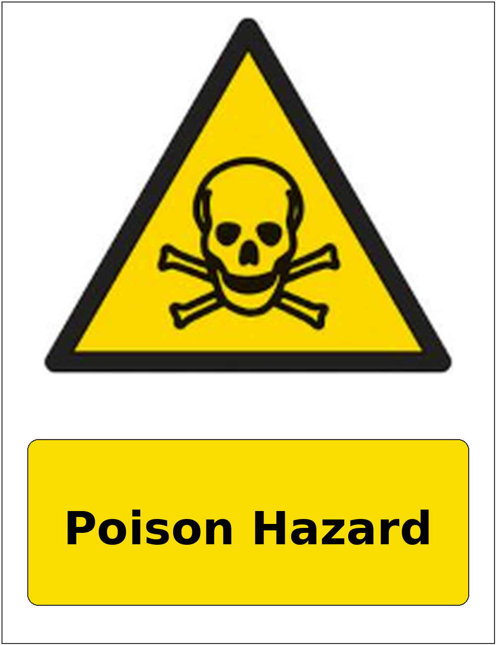 Poison Hazard portrait toxic warning sticker