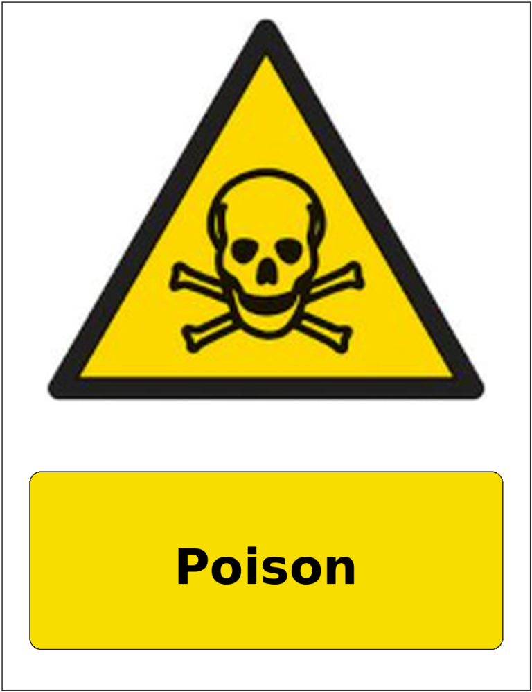 Poison portrait toxic warning sticker