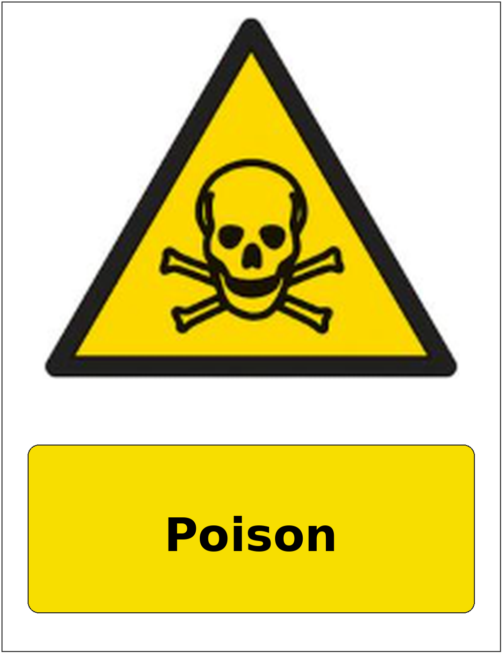 Poison portrait toxic warning sticker