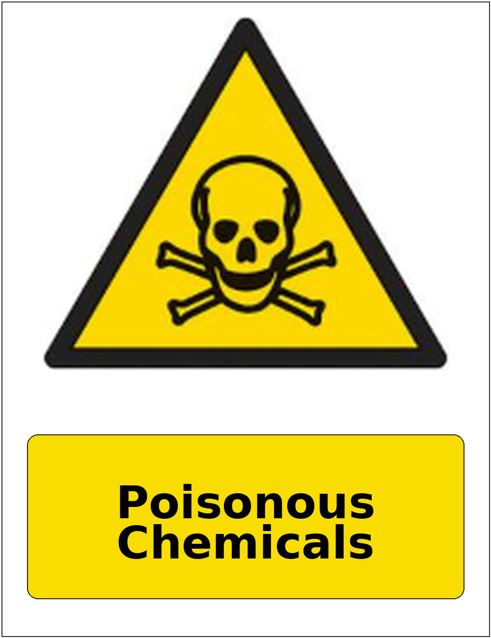 Poisonous Chemicals portrait toxic warning sticker
