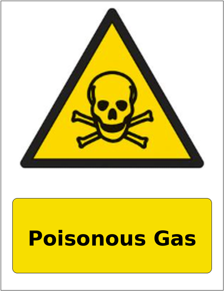 Poisonous Gas portrait toxic warning sticker