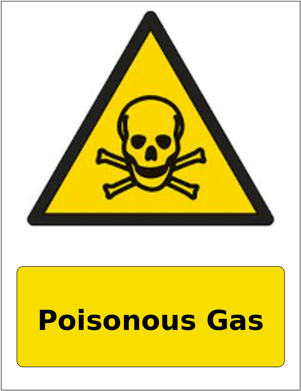 Poisonous Gas portrait toxic warning sticker