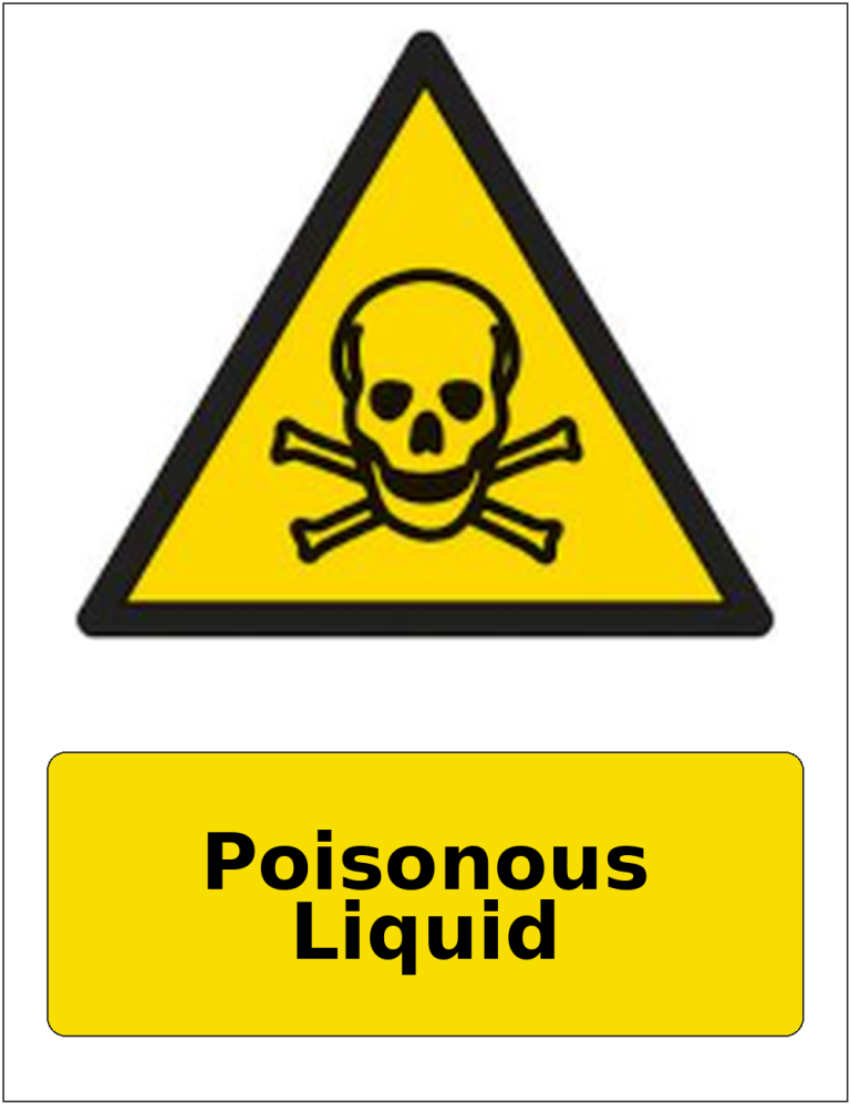 Poisonous Liquid portrait toxic warning sticker