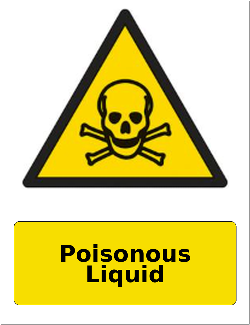 Poisonous Liquid portrait toxic warning sticker