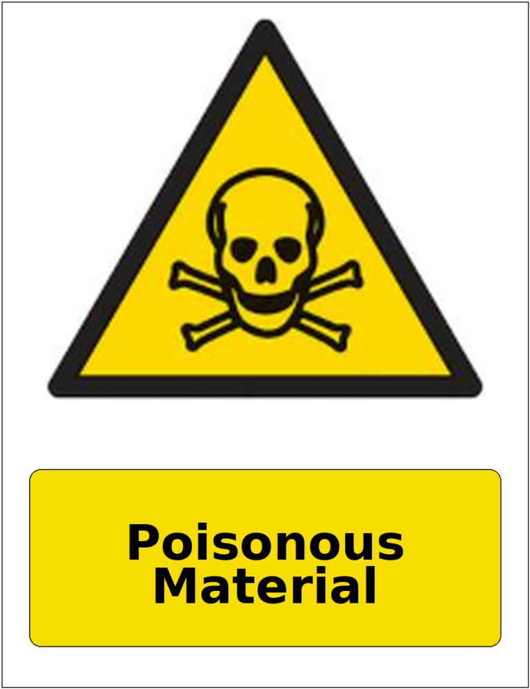 Poisonous Material portrait toxic warning sticker