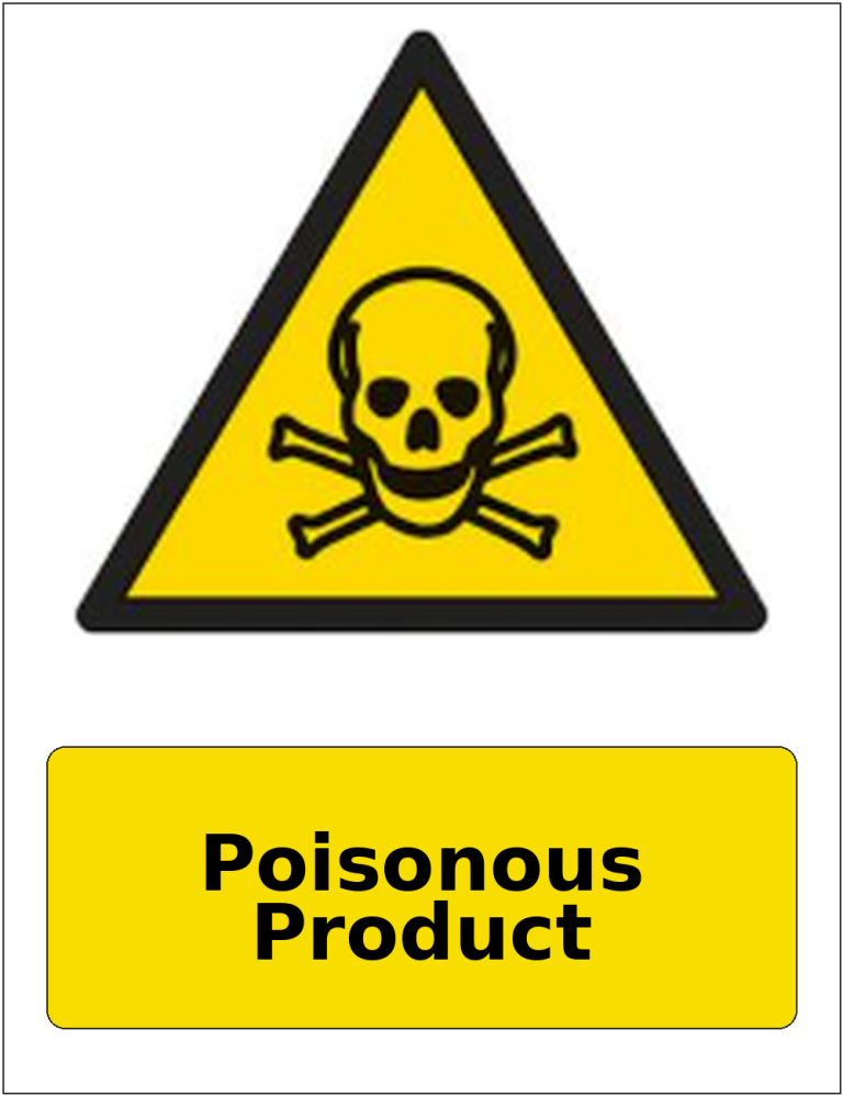 Poisonous Product portrait toxic warning sticker