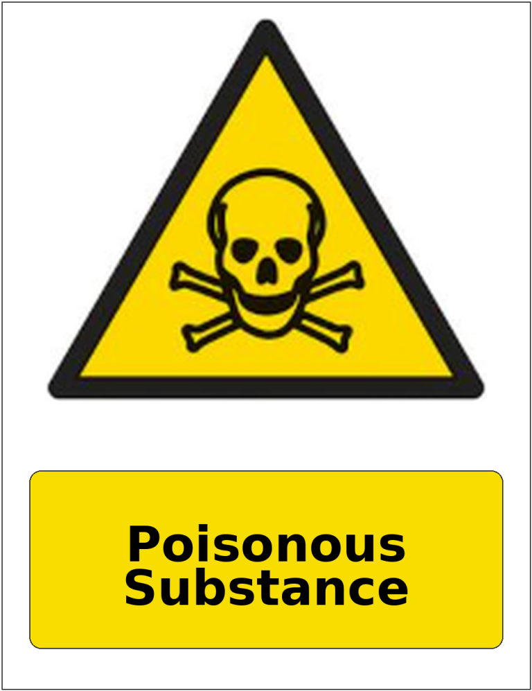 Poisonous Substance portrait toxic warning sticker