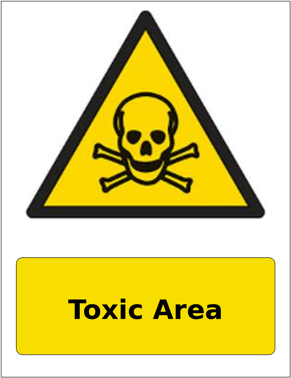 Toxic Area portrait toxic warning sticker
