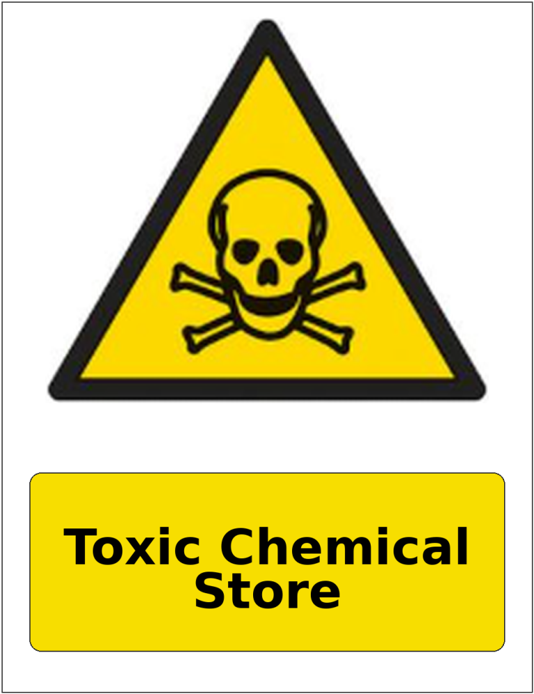Toxic Chemical Store portrait toxic warning sticker