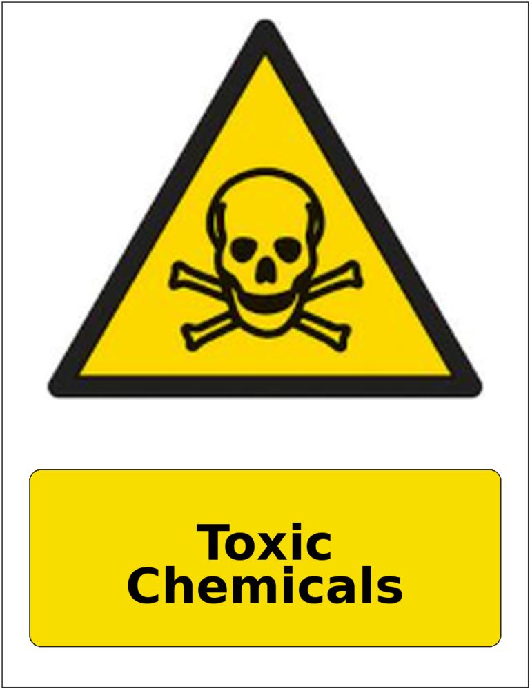 Toxic Chemicals portrait toxic warning sticker