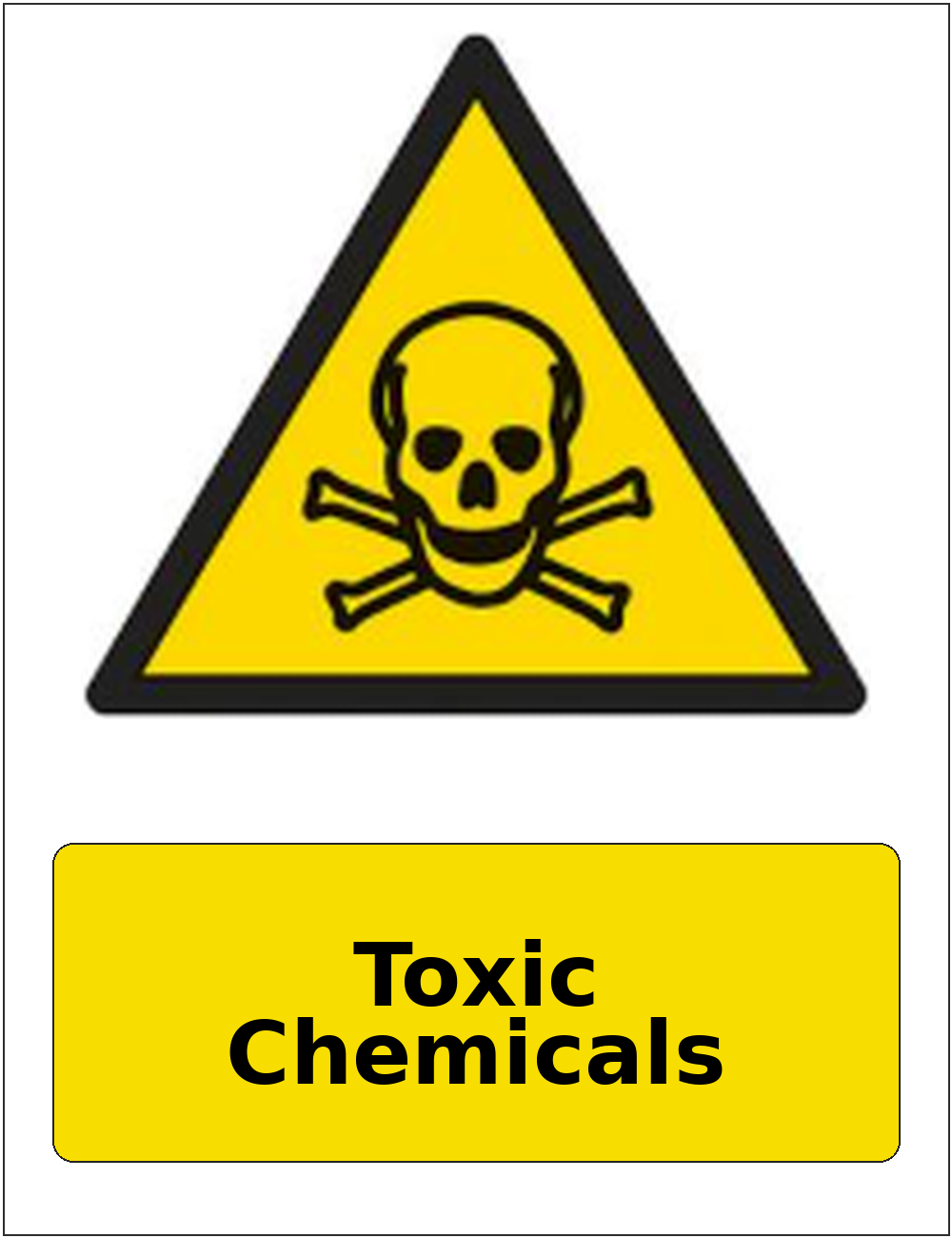 Toxic Chemicals portrait toxic warning sticker