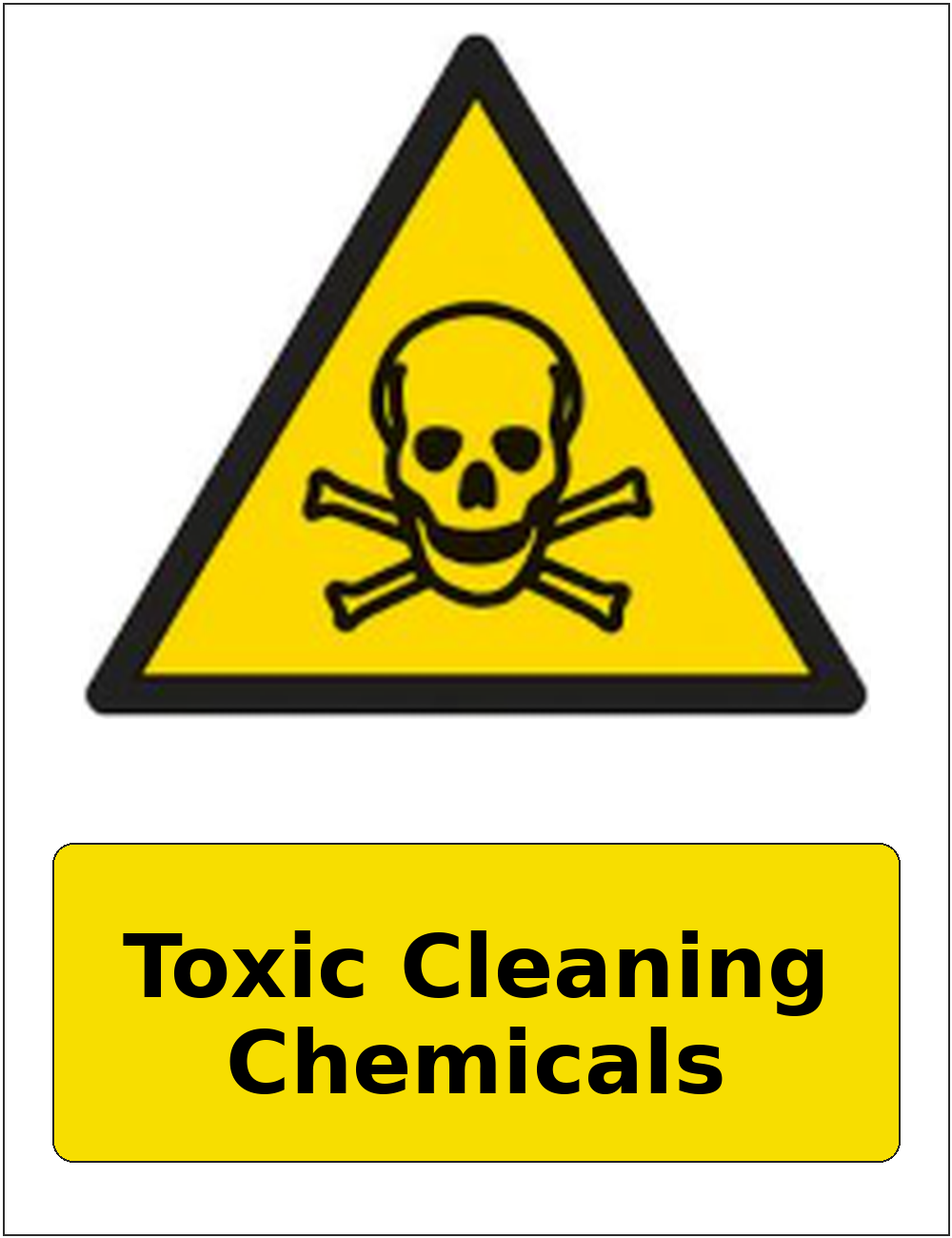 Toxic Cleaning Chemicals portrait toxic warning sticker