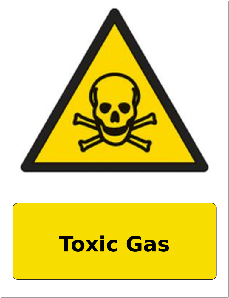 Toxic Gas portrait toxic warning sticker
