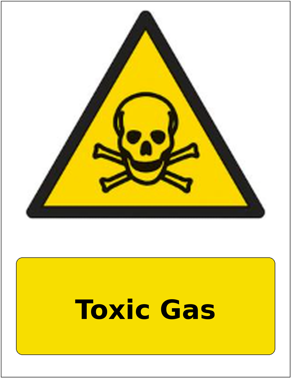 Toxic Gas portrait toxic warning sticker