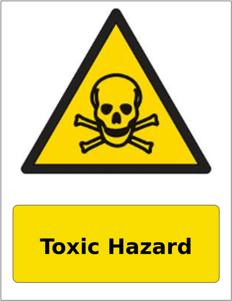 Toxic Hazard portrait toxic warning sticker