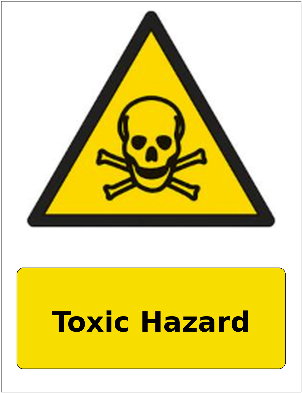 Toxic Hazard portrait toxic warning sticker