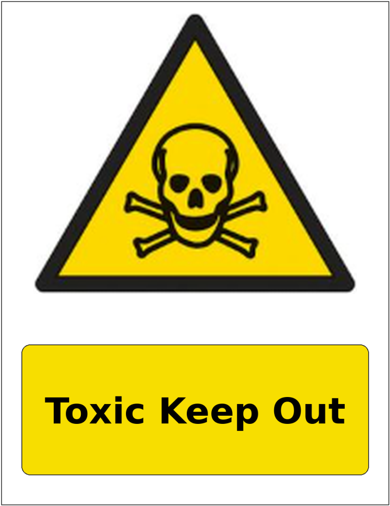 Toxic Keep Out portrait toxic warning sticker