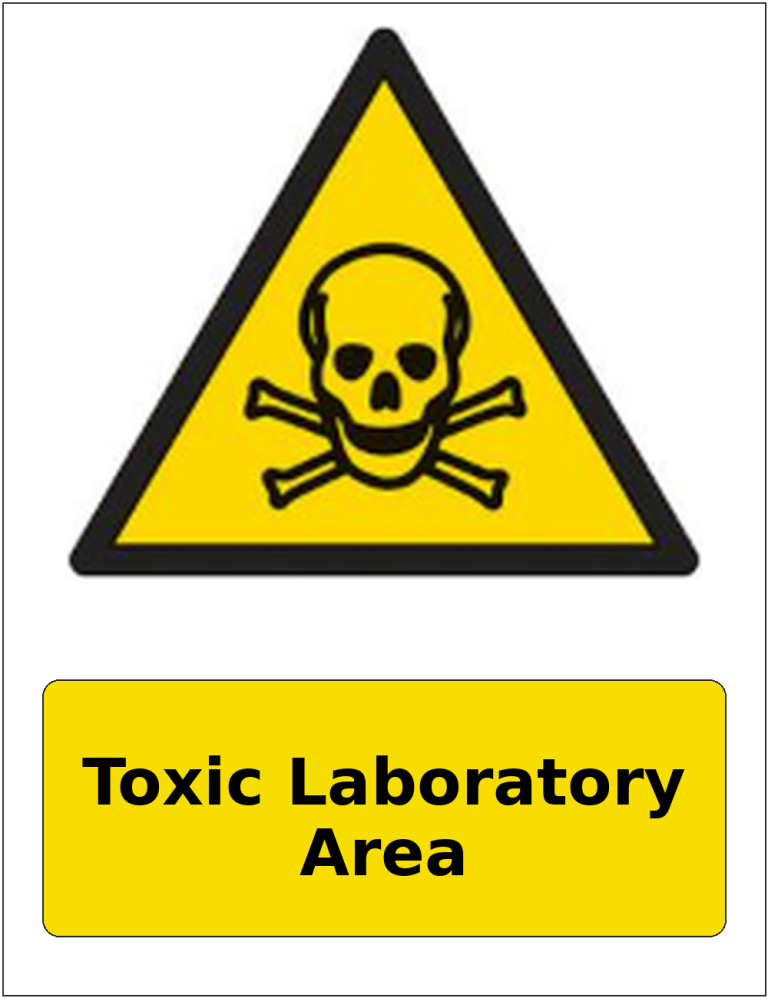 Toxic Laboratory Area portrait toxic warning sticker