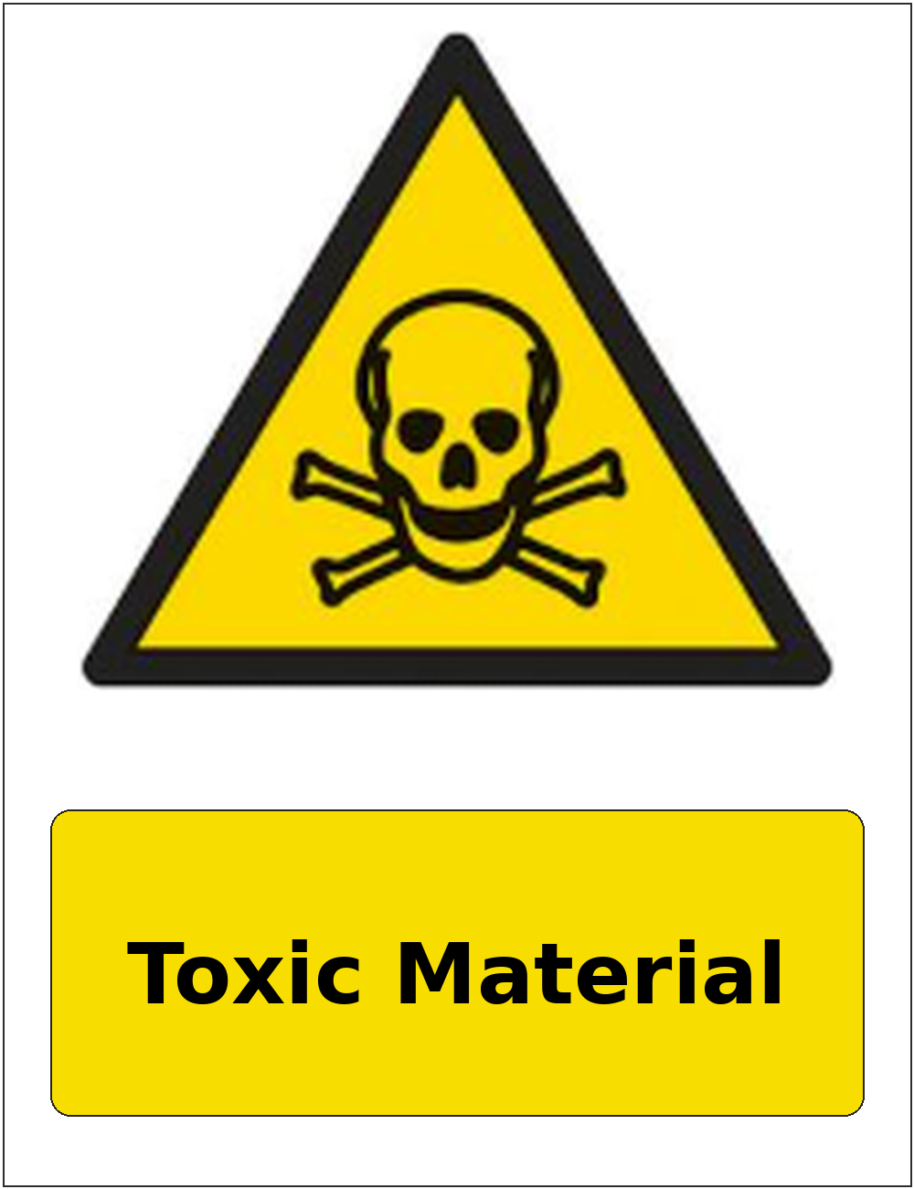 Toxic Material portrait toxic warning sticker