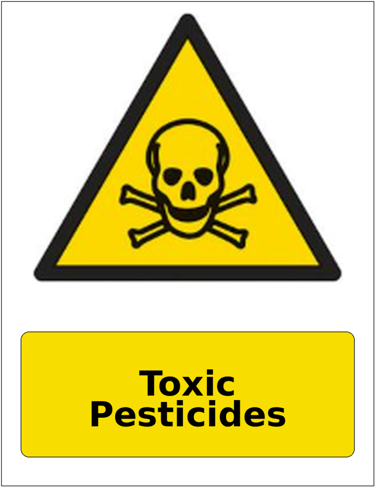 Toxic Pesticides portrait toxic warning sticker