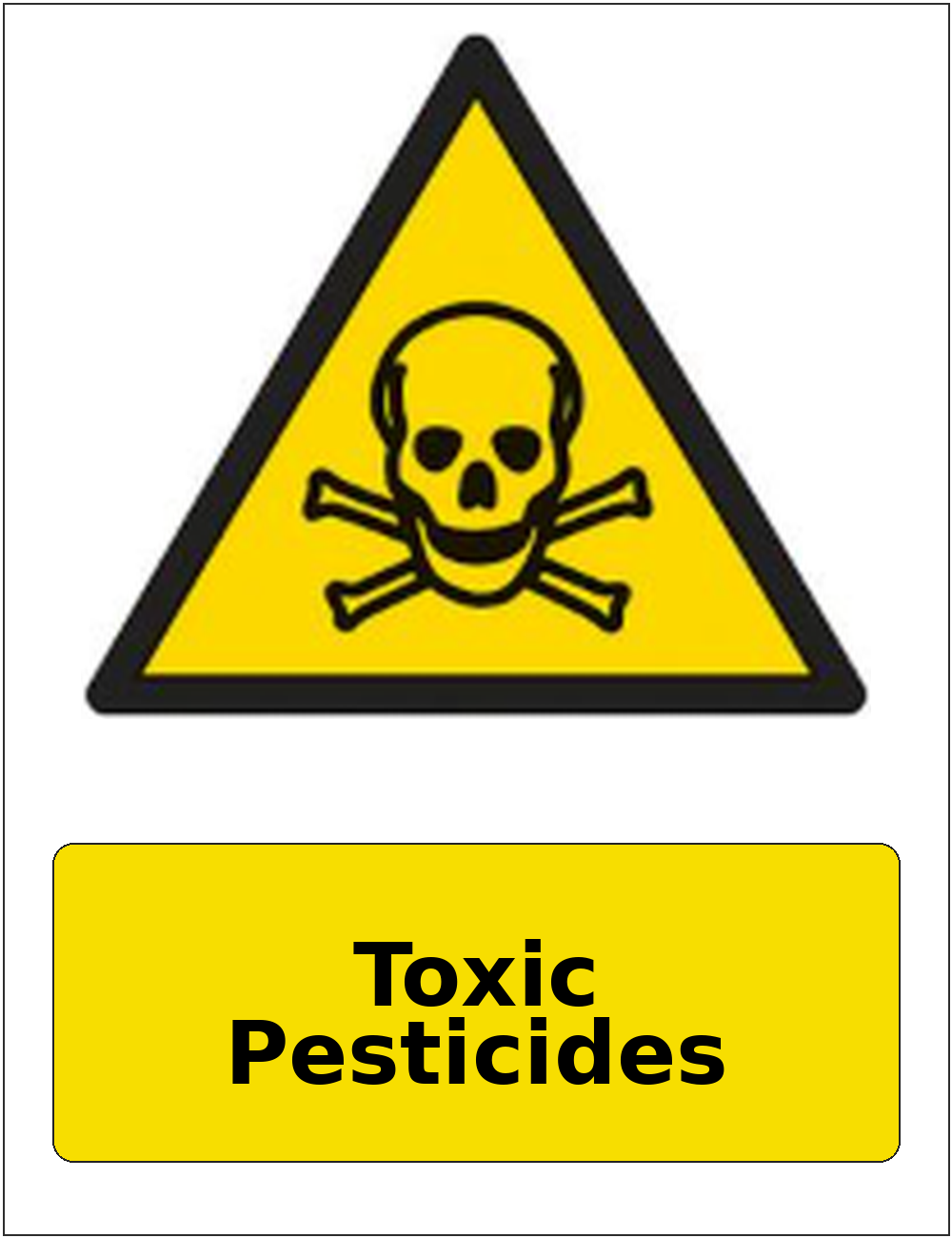 Toxic Pesticides portrait toxic warning sticker