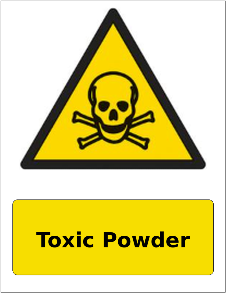 Toxic Powder portrait toxic warning sticker