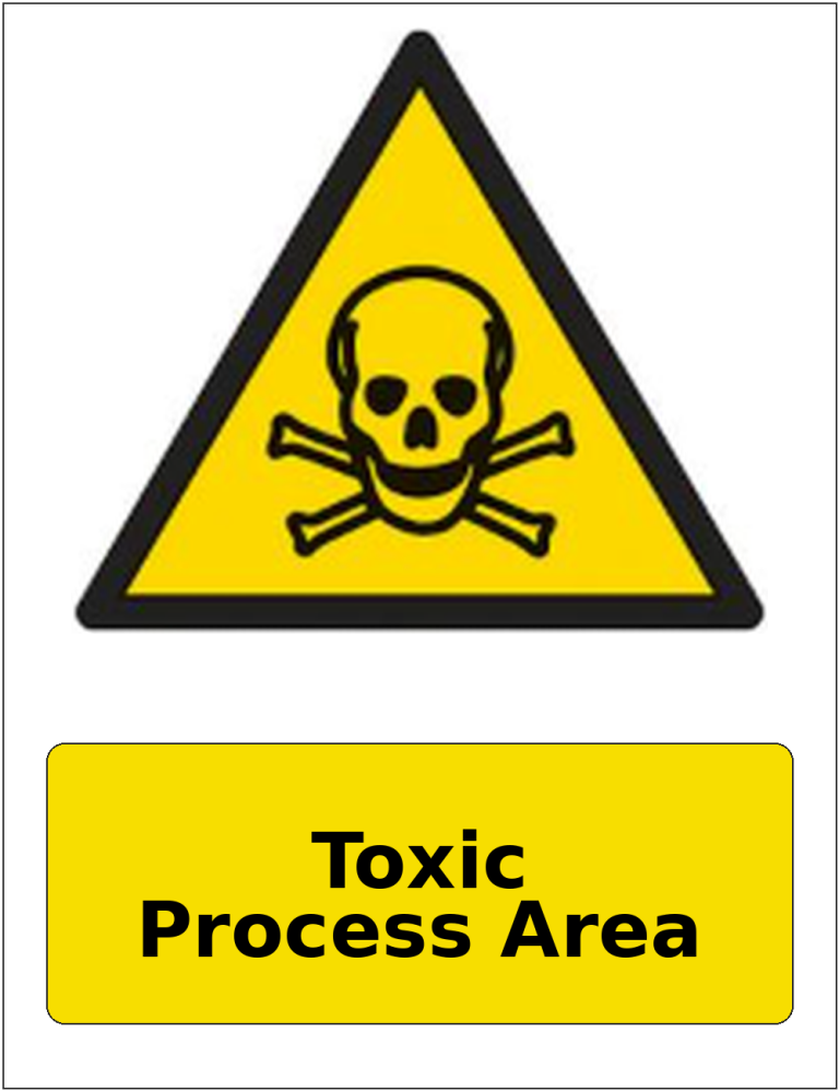 Toxic Process Area portrait toxic warning sticker