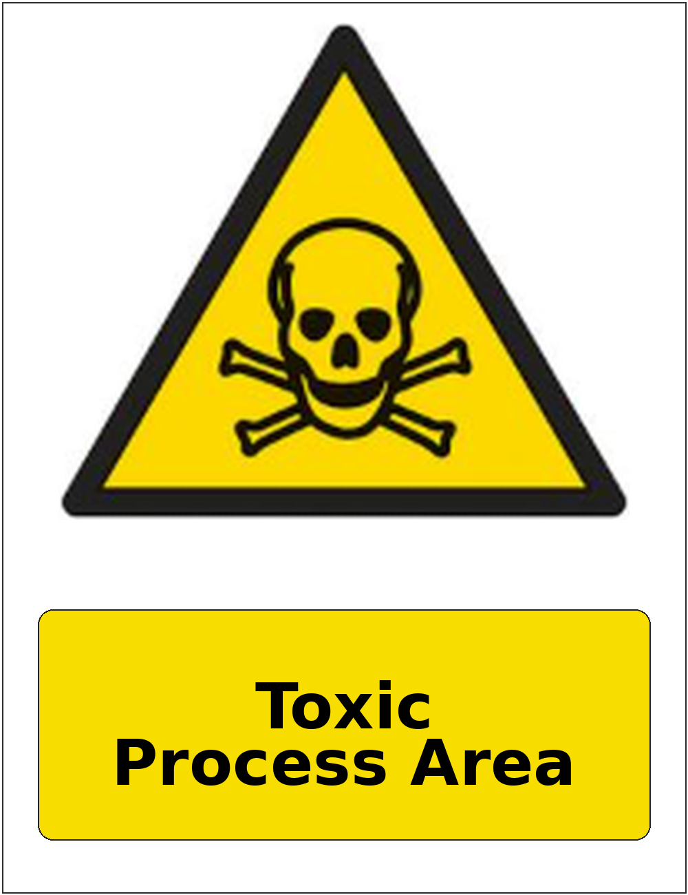 Toxic Process Area portrait toxic warning sticker