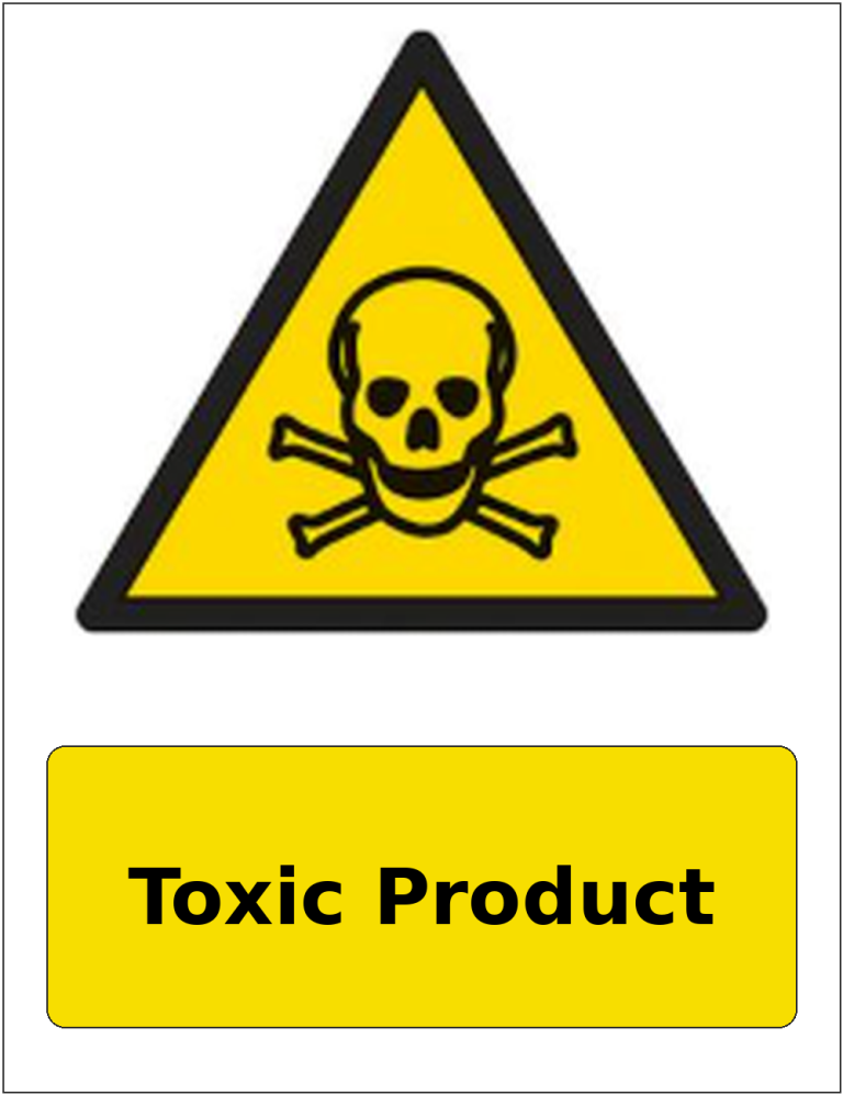 Toxic Product portrait toxic warning sticker