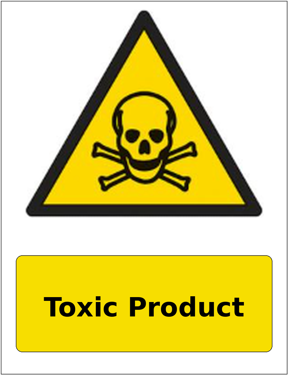 Toxic Product portrait toxic warning sticker