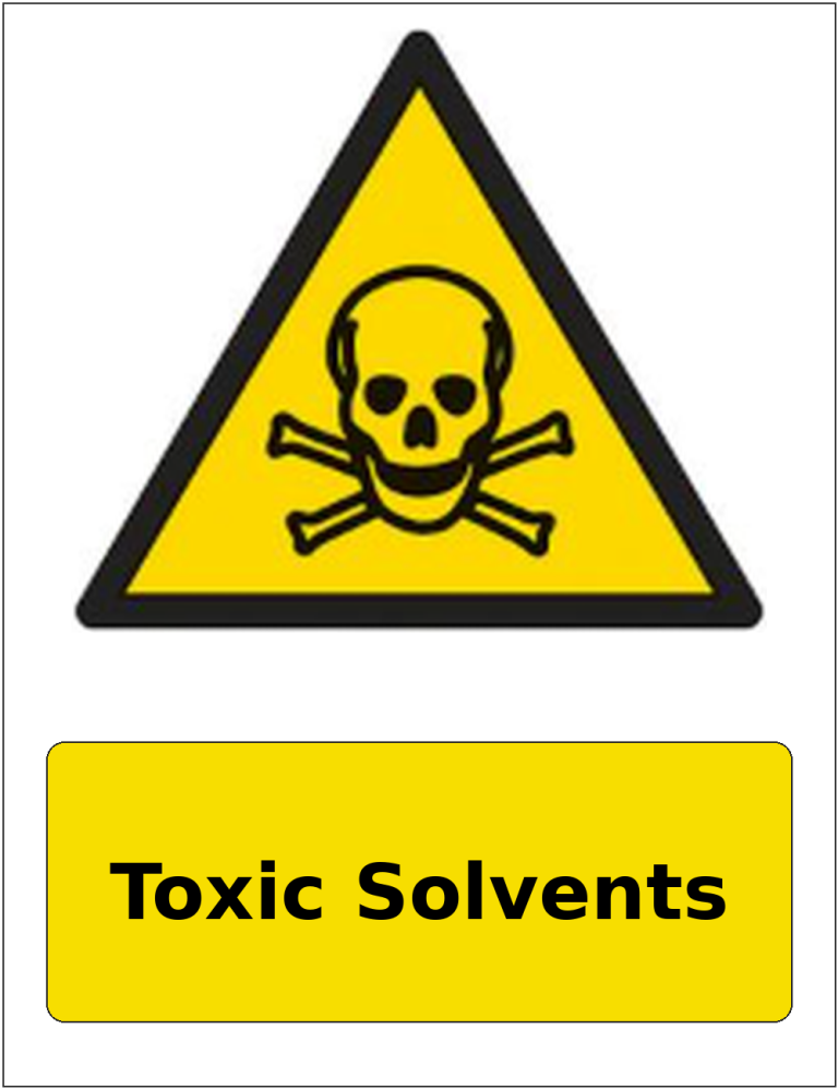 Toxic Solvents portrait toxic warning sticker