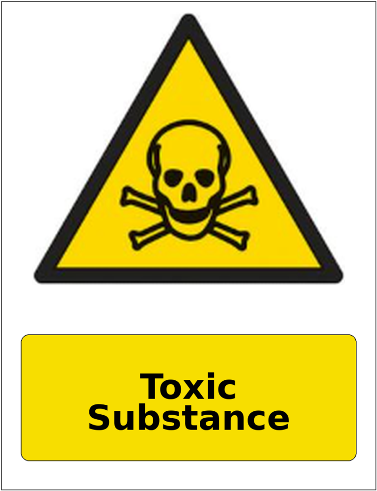 Toxic Substance portrait toxic warning sticker