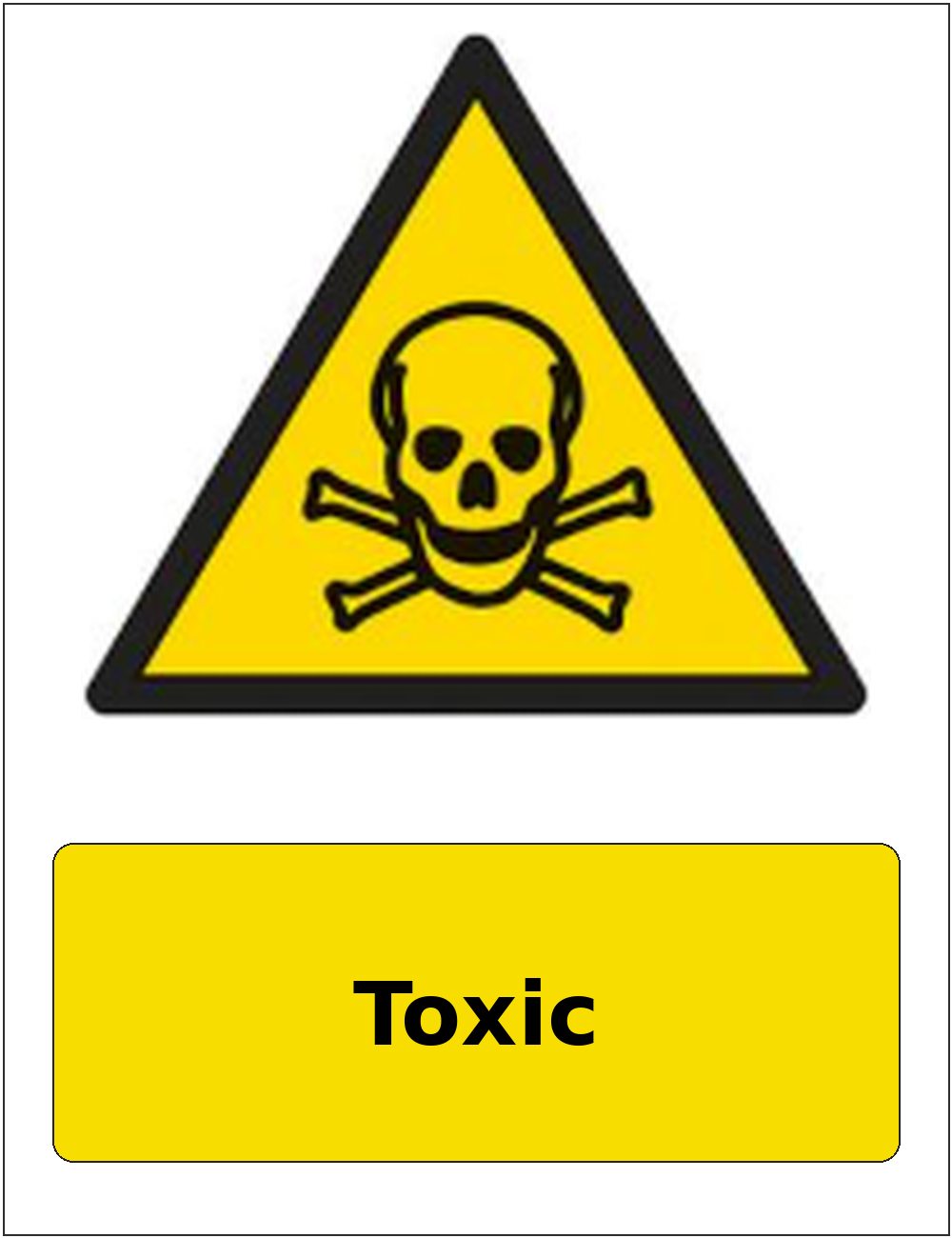 Toxic portrait toxic warning sticker