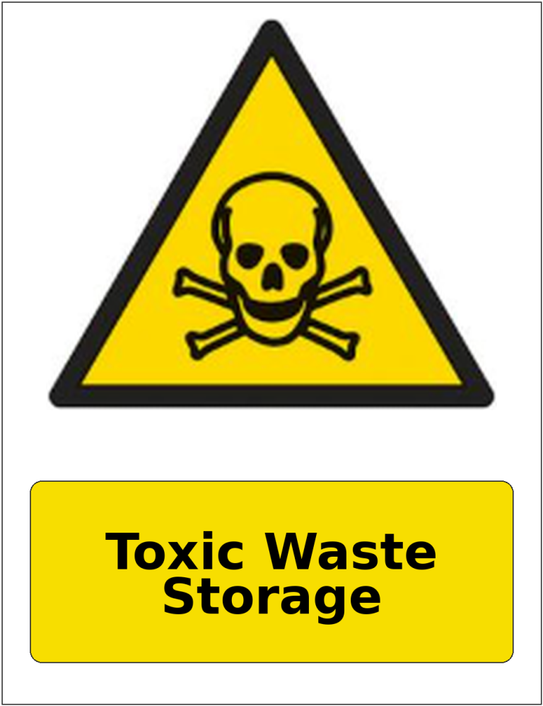 Toxic Waste Storage portrait toxic warning sticker
