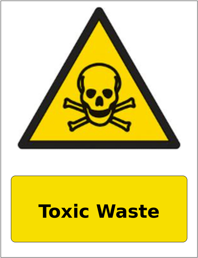 Toxic Waste portrait toxic warning sticker