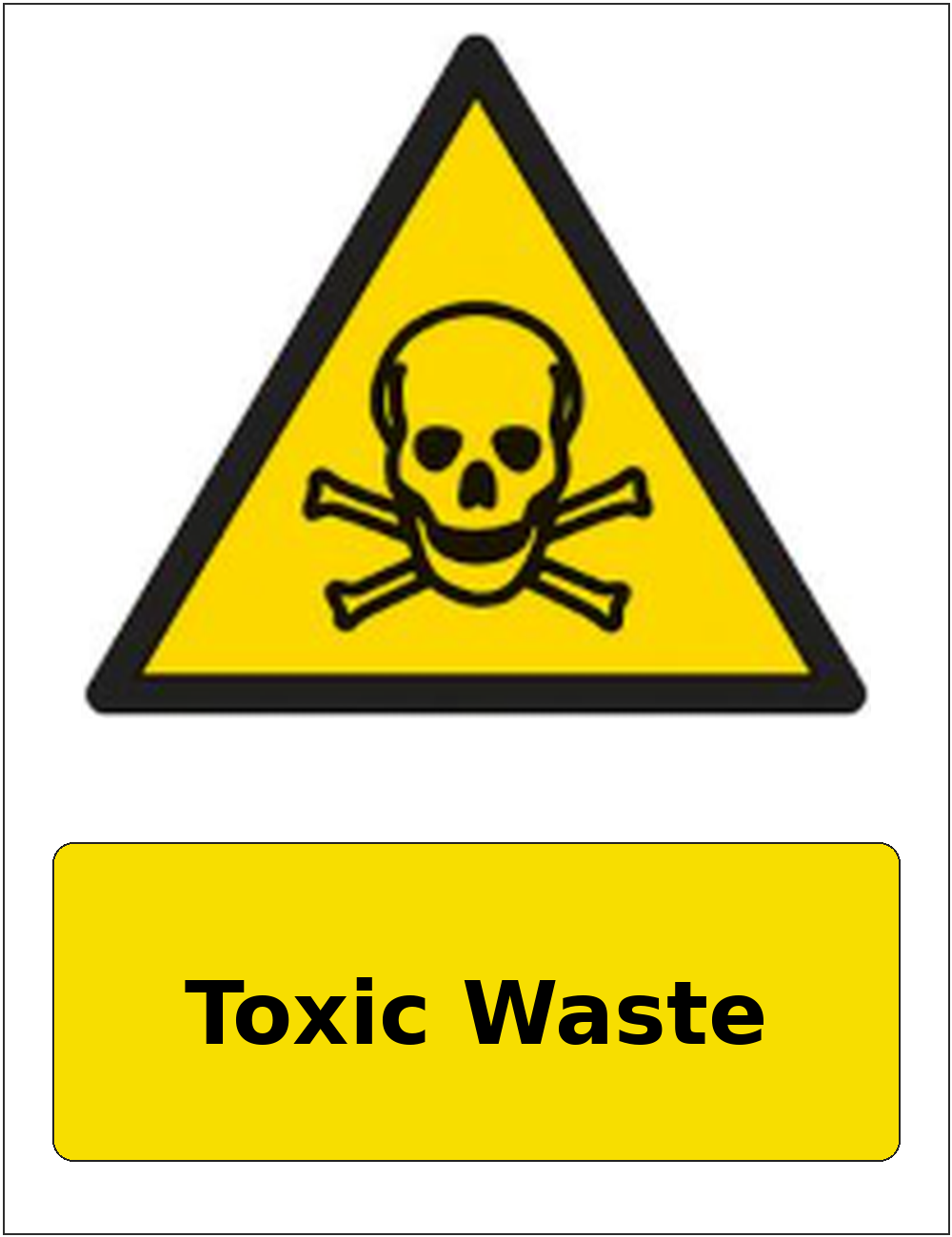 Toxic Waste portrait toxic warning sticker
