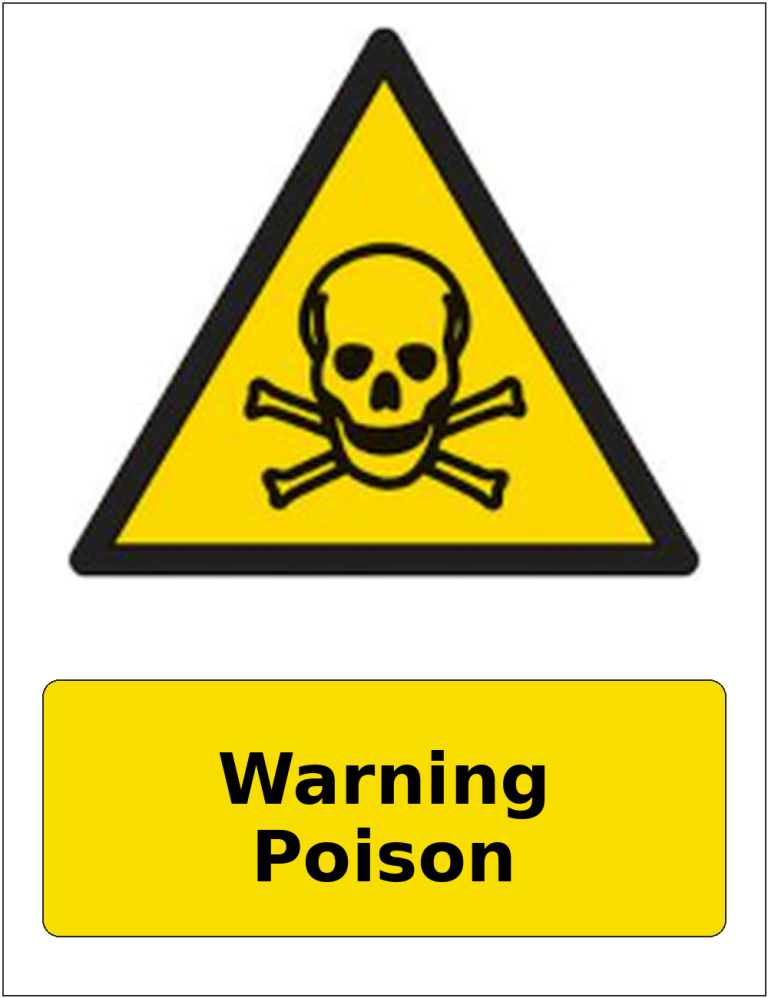 Warning Poison portrait toxic warning sticker
