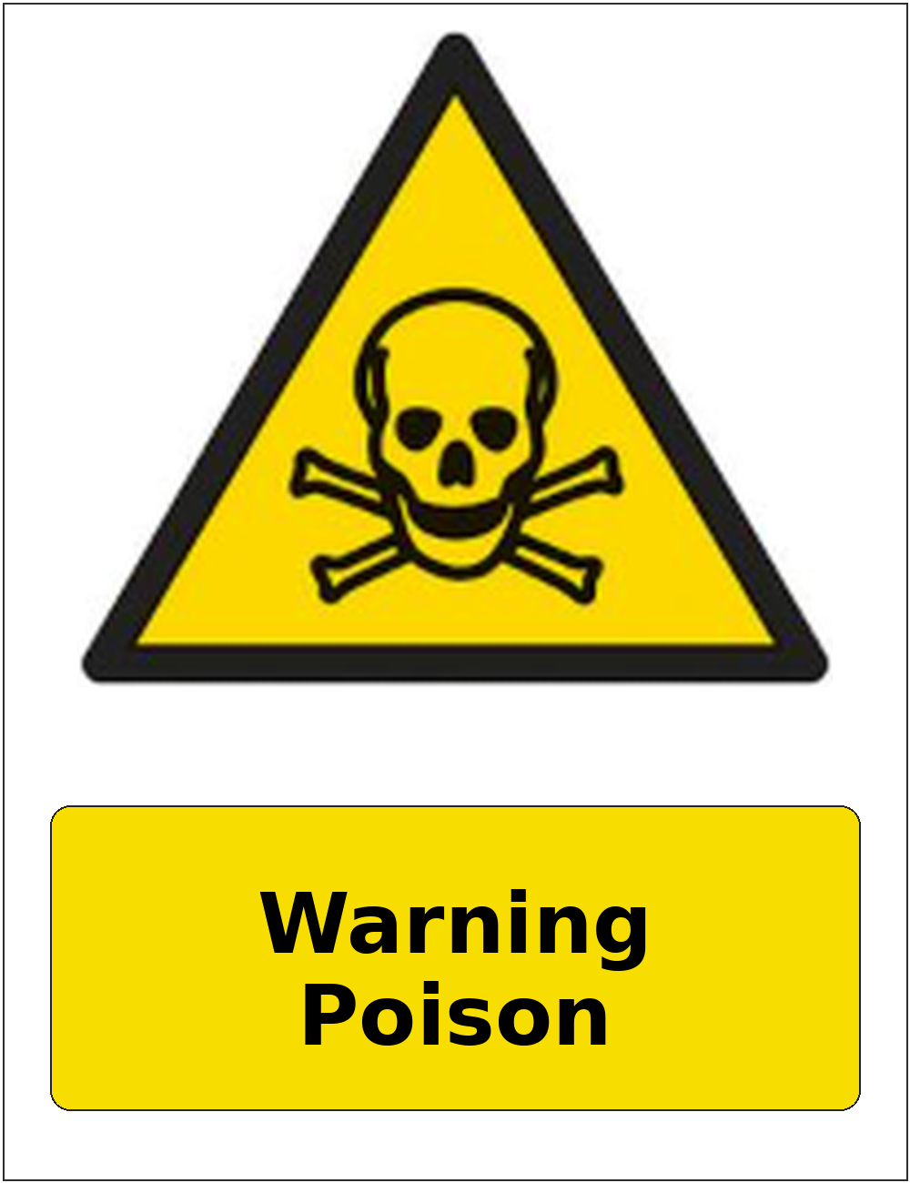Warning Poison portrait toxic warning sticker