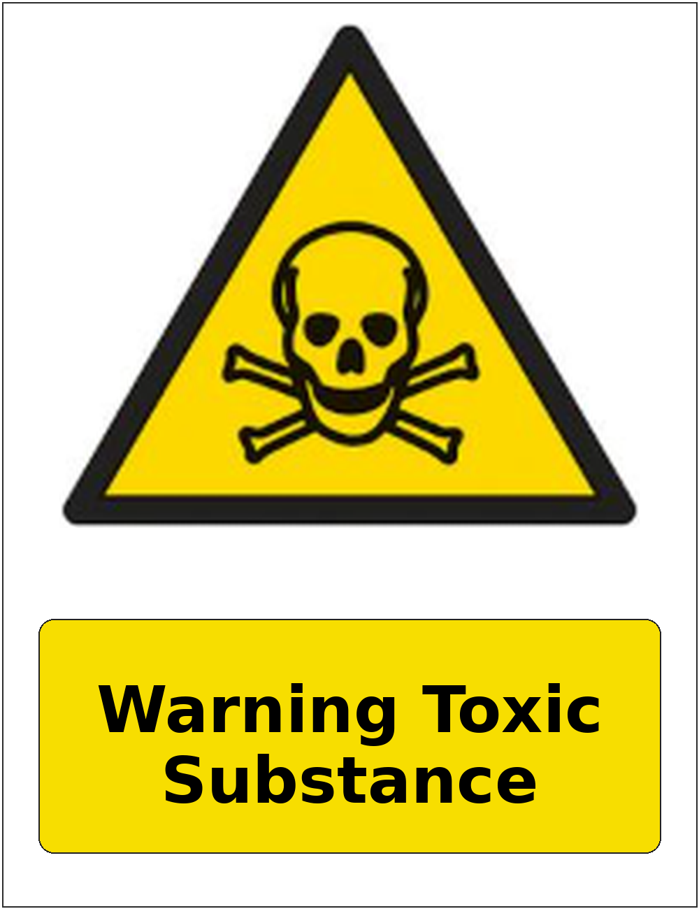 Warning Toxic Substance portrait toxic warning sticker