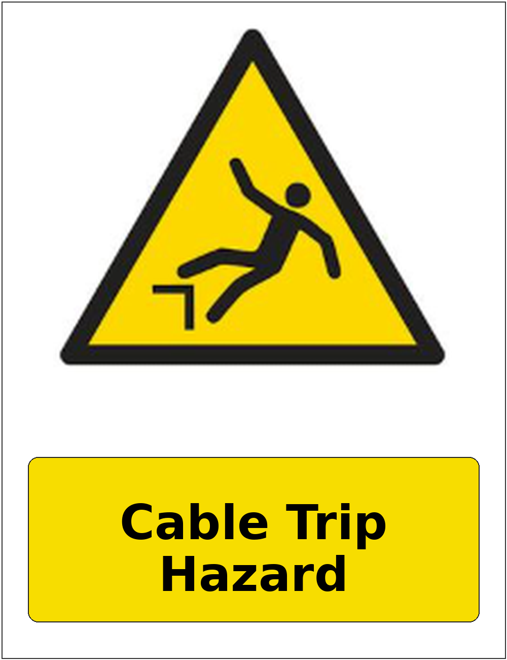 Cable Trip Hazard portrait trip hazard warning sticker