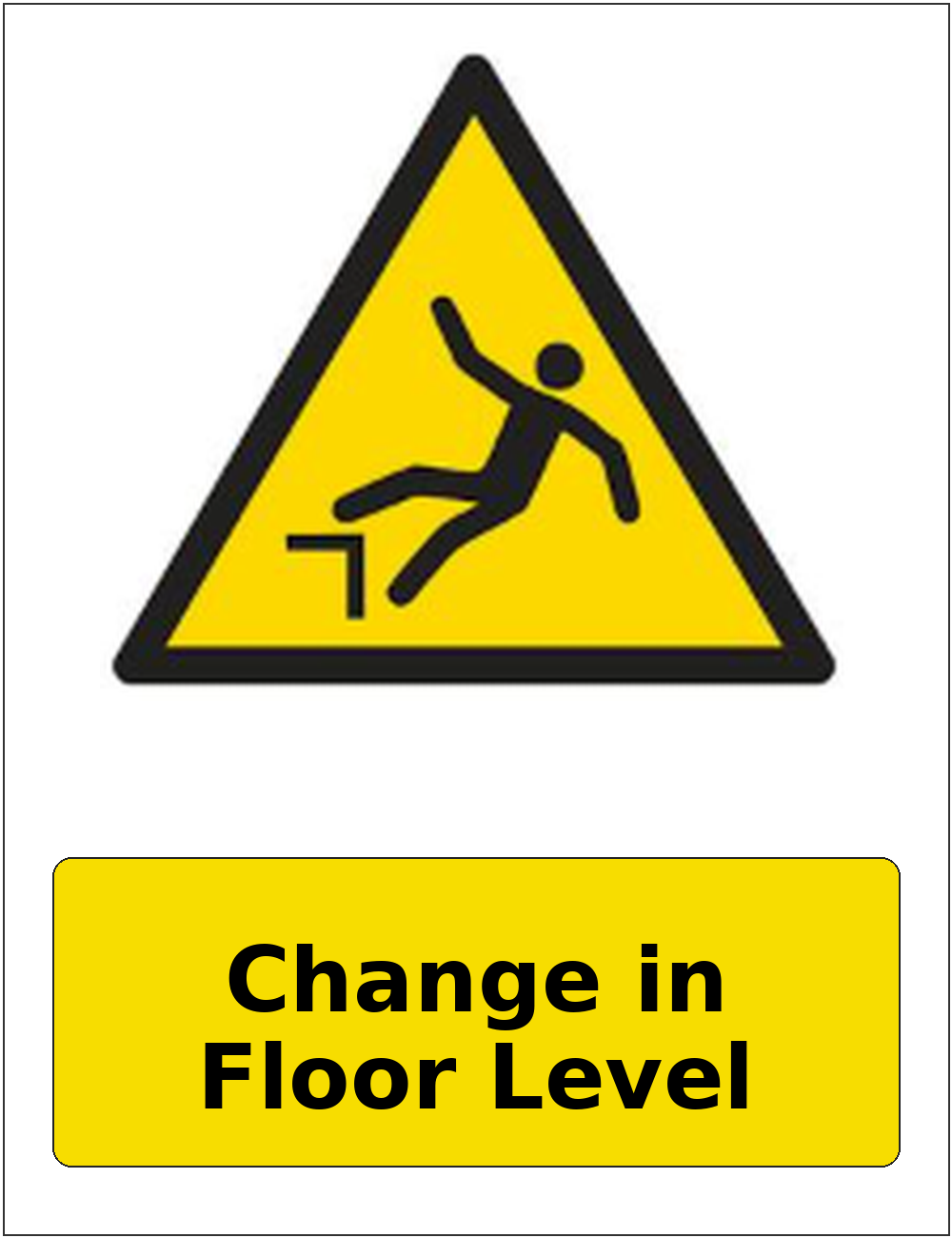 Change in Floor Level portrait trip hazard warning sticker
