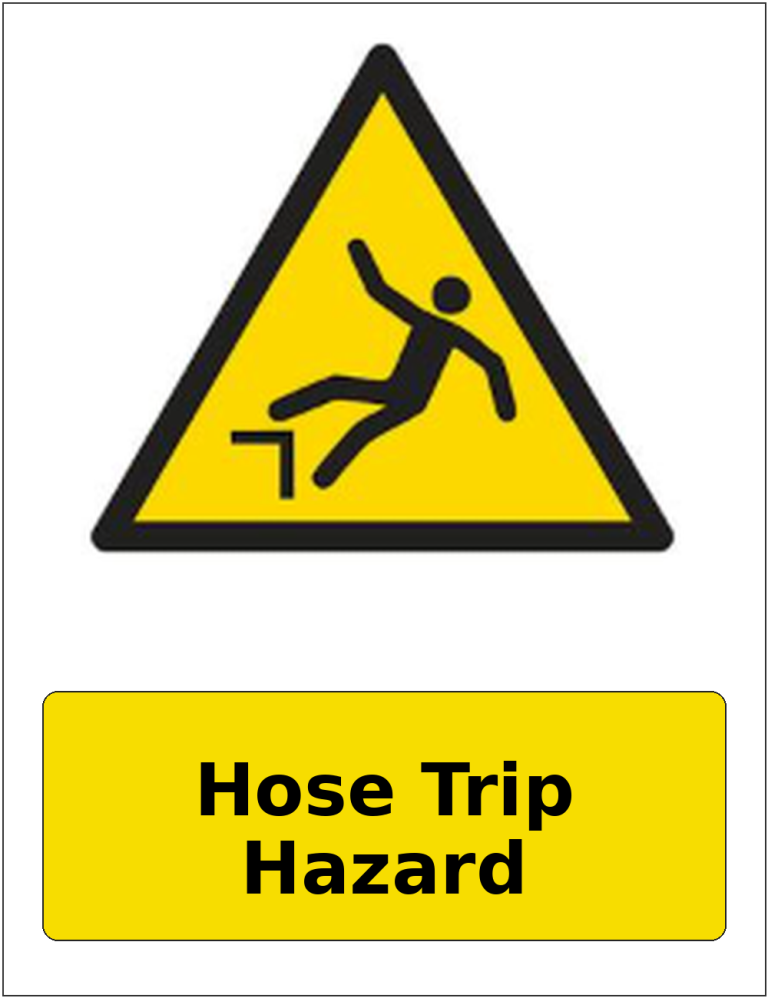 Hose Trip Hazard portrait trip hazard warning sticker