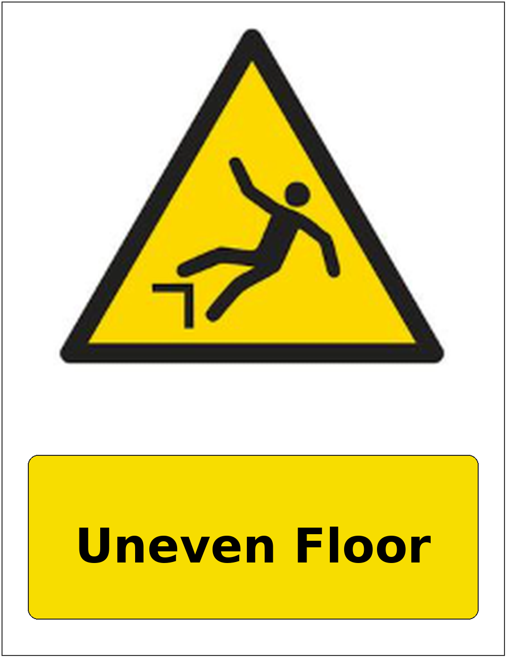 Uneven Floor portrait trip hazard warning sticker